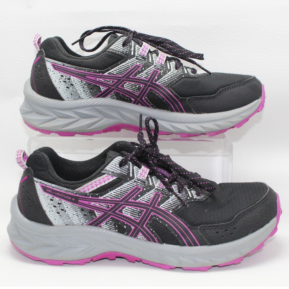 ASICS Gel-Venture 9 Womens Trail Running Shoes Black Orchid Grey 1012B313 7.5
